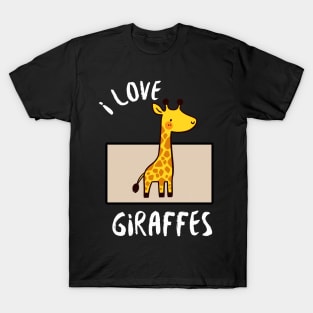 Heartfelt Giraffe - I love Giraffes T-Shirt